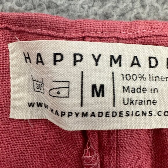 HAPPYMADE Womens Linen Top Lagenlook Short Sleeve Curve Hem - Picture 8 of 16